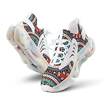 Retro Paisley Azulejo African Pattern Womens Road Running Shoes Comfortable Breathable and Non Slip - Suitable for Running, Fitness, Walking, Cycling, Marathon, Leisure, and Travel