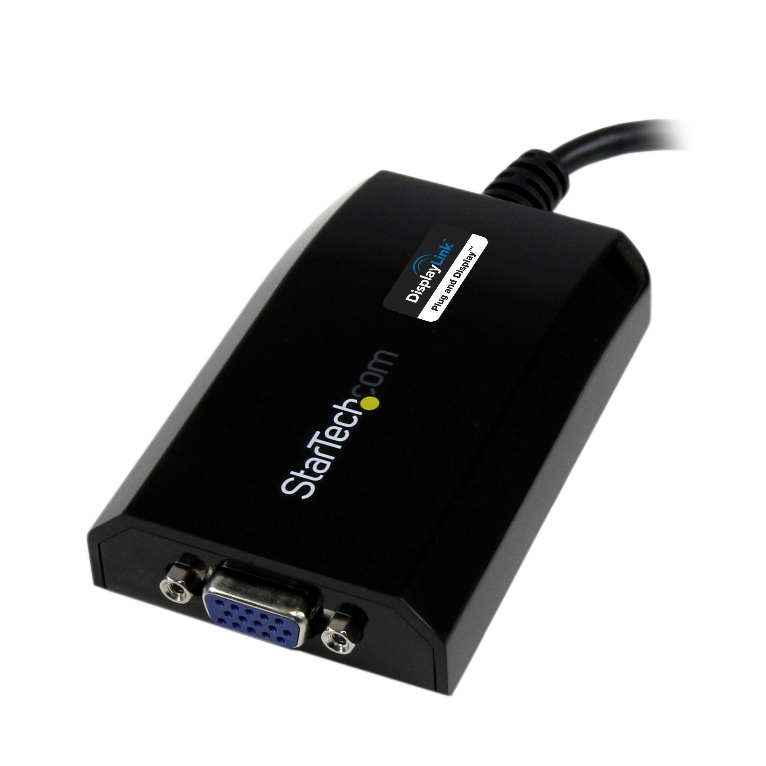 StarTech.com USB 3.0 to VGA Display Adapter 1920x1200 1080p, DisplayLink Certified, Video Converter w/ External Graphics Card - Mac & PC (USB32VGAPRO), Black