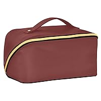 Maroon Makeup Bag Large Cosmetic Bags for Women Travel Makeup Bags for Women Make Up Bag Organizer Makeup Pouch Toiletry Bag for Cosmetics Travel Daily Use Toiletries
