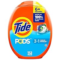 Tide PODS Laundry Detergent Soap Pacs, HE Compatible, 112 ct, Powerful 3-in-1 Clean, Clean Breeze