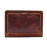 Real Leather Folio Bag A4 Document Tablet Underarm Clutch Portfolio Case Aero