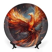 Phoenix Bone China Decorative Plate Ceramic Dinner Plates Decorative Plate Crafts for Women Men 7inch