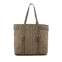 ASH Axel Studded Tabbed Leather Tote Bag, Army Green