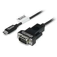 Plugable USB C to VGA Cable 6 Feet - Driverless Connect Your USB-C or Thunderbolt 3 Laptop to VGA Displays 1920x1080@60Hz (Compatible with 2018/2019 MacBook Pros, Dell XPS 13/15, Surface Book 2), 1.8m