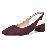 Womens Adjustable Strap Solid Dating Suede Buckle Square Toe Casual Chunky Low Heel Pumps Shoes 1.5 Inch