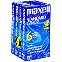 Maxell STD-T-120 4 Pack VHS Tapes Maxell STD-T-120 4 Pack VHS Tapes