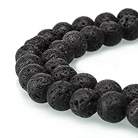 1 Strand Adabele Natural Black Volcanic Lava Rock Healing Gemstone 8mm Loose Round Stone Beads (44-47pcs) for Jewelry Craft Making GY18-8