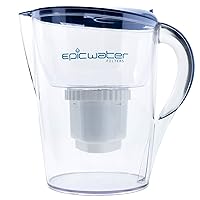 Epic Water Filters Pure Filter Pitchers for Drinking Water, 10 Cup 150 Gallon Filter, Tritan BPA Free, Removes Fluoride, Chlorine, Lead, Forever Chemicals