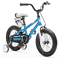 Kids Bike for 3-8 Year Old Boys Girls Kid's Bicycle 12 14 16 Inch Toddler Bike with Removable Training Wheels and Water Bottle ，Kickstand for 16 Inch Bikes，Multiple Colors，Blue White Pink