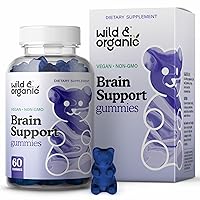 Brain Support Gummies - Natural Dietary Supplement to Support Brain Health, Focus - Ashwagandha, Bacopa, Ginkgo Biloba, DMAE - 60 Chewables