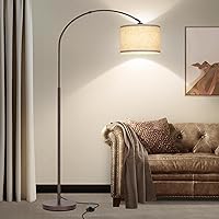 Floor Lamp for Living Room, Arc Floor Lamp with Adjustable Head, Modern Arched Floor Lamp with On/Off Pedal Switch, Over Couch Tall Standing Hanging Light for Reading, Bedroom, Office (Brown)
