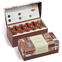 Frank Lloyd Wright Presentation Box Tea Sampler Gift Set, 20 Assorted Variety Handcrafted Pyramid Tea Infuser Bags