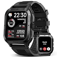 AMAZTIM Smart Watch, 60 Days Extra-Long Battery, 50M Waterproof, Rugged Military Bluetooth Call(Answer/Dial Calls),1.85