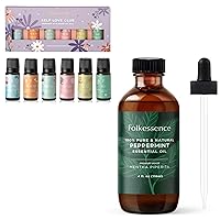 Essential Oils Set for Diffusers for Home, Set of 6 Essential Oil Blend Aromatherapy with Folkulture Pure Eucalyptus Oil, 4 Fl Oz - 100% Pure, Organic, Natural