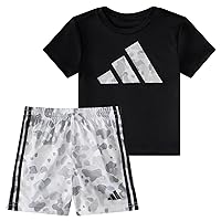 adidas baby-boys Short Sleeve T-shirt and Printed Shorts 2-piece SetShorts Set