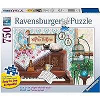Ravensburger Piano Cat 750 Piece Large Format Jigsaw Puzzle for Adults - 16800 - Every Piece is Unique, Softclick Technology Means Pieces Fit Together Perfectly