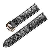 Watch Band for Cartier Tank Solo Men Lady Deployant Clasp Watch Strap Genuine Leather Soft Watch Bracelet Belt 20mm 22mm 23mm (Color : 25-12mm, Size : 17mm)