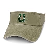 St Patricks Day Horseshoe Leaky Top Denim Hat Print Sun Visor Hat Baseball Cap Golf Hat for Adult