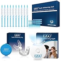 EZGO Teeth Whitening Kit, Whitening Gel Refill Pack, Teeth Whitening Light, Teeth Whitening Trays, Non-Sensitive Fast Teeth Whitener Set Helps to Remove Stains from Coffee, Smoking, Wines, Soda, Food