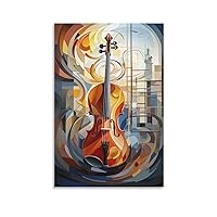 Modern Abstract Art Music Violin Canvas Painting Decorative Poster - Home Canvas Print Wall Decorati Canvas Painting Posters And Prints Wall Art Pictures for Living Room Bedroom Decor 20x30inch(50x75