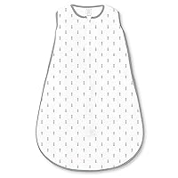 SwaddleDesigns Cotton Sleeping Sack, Tiny Arrows, Soft Black, Medium 6-12 Months, Wearable Blanket with 2-Way Zipper