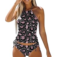 Swimsuit Bottoms for Teen Girls Day Printed Split Bikini Beach Set Long Board Shorts Women's Swimwear