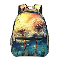 Laptop Backpack Lightweight Daypack for Men Women Dandelion DIY Drawing Paint Backpack Laptop Bag for Travel Hiking