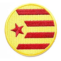 Nipitshop Patches Catalonia Secession Flag Country Symbol Patch National Emblem Iron On Sew On Patch Applique for Clothes Jackets T-Shirt Jeans Skirt Vests Scarf Hat Backpacks