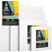 ARTEZA Canvases for Painting, Multipack of 28, 6 x 6, 8 x 8, 10 x 10, 12 x 12 Inches, Square Canvas Boards, 100% Cotton, 8 oz Gesso-Primed, Art Supplies for Acrylic and Oil Painting