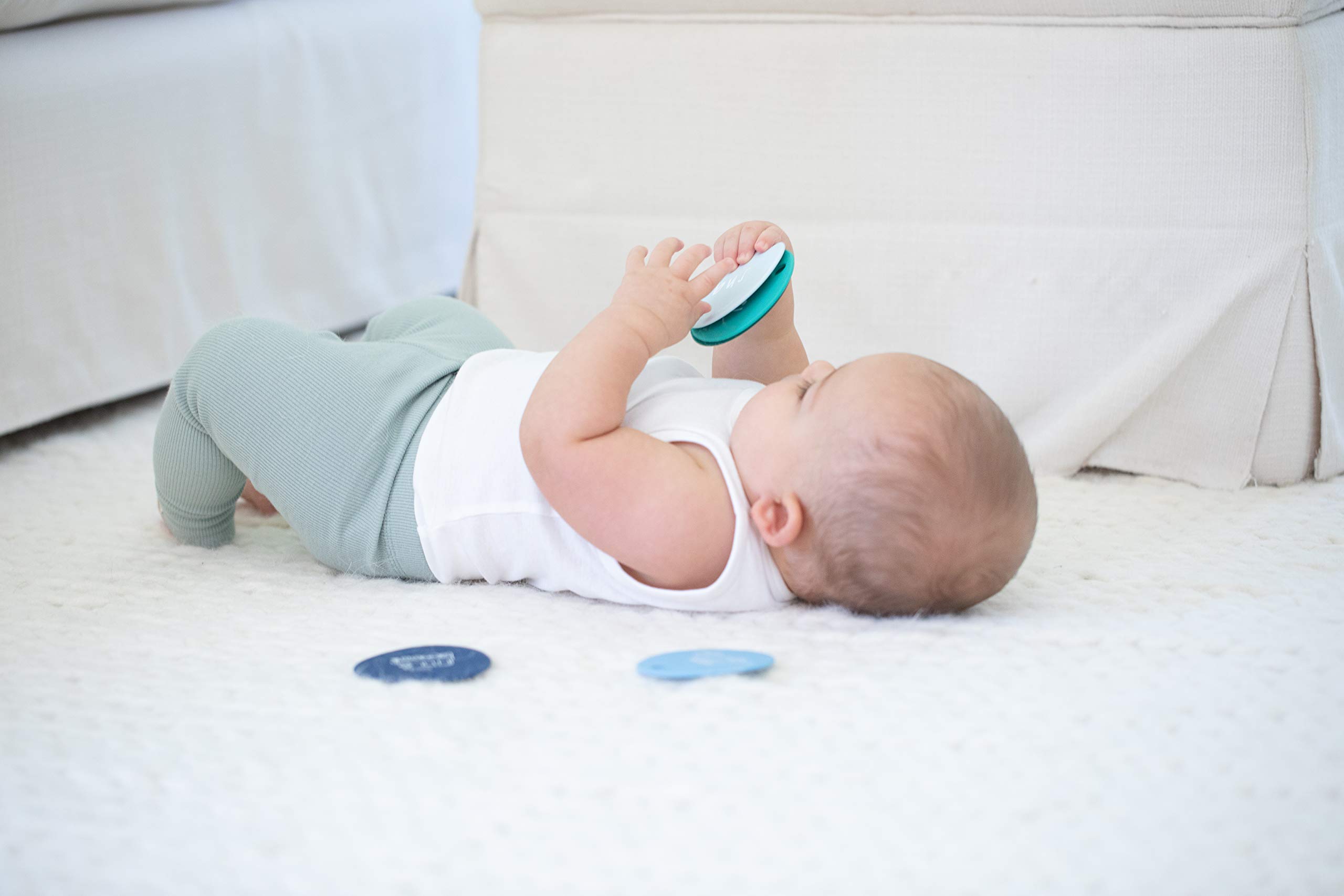 Bella Tunno Teething Flashcards - Soft & Easy Grip Baby Teether and Baby Teething Toys to Help Soothe Gums & Promote Learning Non-Toxic, BPA Free Silicone Teether, Born to Ride