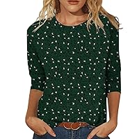 Fashion Women's St. Patricks Holiday Print Autumn and Winter Casual Round Neck Printed Womens Fashion Tops