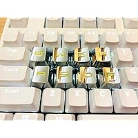12 Keys FPS & MOBA Gaming Keycaps WASD QWER Arrow Zinc-Aluminum Alloy Metal Key Cap OEM Profile for Cherry MX Switch Gaming Mechanical Keyboard