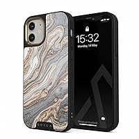BURGA Phone Case Compatible with iPhone 12 - Grey & Gold Marble Nude Brown - Cute But Tough with CloudGuard 2-in-1 Defense System - Luxury iPhone 12 Protective Scratch-Resistant Hard Case