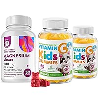 Vitamin C Gummies 120 count for Kids & Adults 240 mg and Magnesium 200 mg Gummies - Immune Support Low-Sugar Chewable Gummy Vitamins for Toddlers with Magnesium Calm Chews for Kids & Adults Sugar-Free