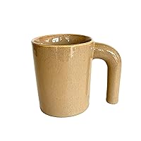 Set Of 1 Ceramic Handmade Beige Coffee Mug Pottery Mug 10 Oz