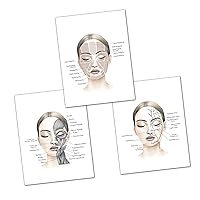 Gnosis Picture Archive Facial Anatomy Set of 3 Unframed Art Prints Medspa Esthetician Gift Wall Decor