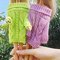 BJDBUS Winter Turtleneck Sweater Clothes for 11.5 inch Girl Doll Accessories (Purple and Green)