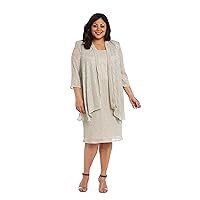 R&M Richards Women's Plus Size Shimmer Jacket Dress