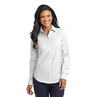 Port Authority Ladies SuperPro Oxford Shirt. L658 White