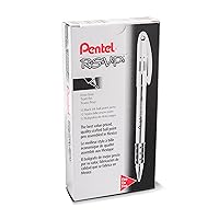 Pentel® R.S.V.P.® Ballpoint Pens, Fine Point, 0.7 mm, Clear Barrel, Black Ink, Pack Of 12