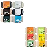 O Naturals Ultimate Fragrant Natural Bar Soap Bundle. Black Soap Collection and Citrus Soap Collection Sets. Two 6 packs 4 ounce Each Bar