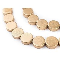 TheBeadChest Gold Circular Natural Wood Beads (15x15mm): Organic Eco-Friendly Wooden Bead Strand for DIY Jewelry, Crafts, Necklace and Bracelet Making