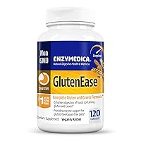 Enzymedica GlutenEase, Digestive Enzymes for Food Intolerance, Offers Fast Acting Gas & Bloating Relief, 120 Count