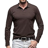 Men's Polo Shirts Long Sleeve Golf Polo Shirts for Men Quick Dry Solid Color Polos Casual Collared Shirts