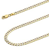 14K Solid Gold Cuban Link Curb Chains (Select Options)