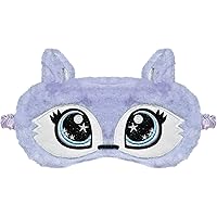 Cute Fox Plush Sleep Mask Eye Mask Sleeping Mask Funny Lovely Animal Soft Fluffy Eye Cover Blindfold Eye Shade for Kids Girls and Adult Travel - Purple