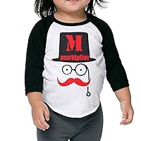 Toddler Funny Markiplier Warfstache Logo Black Size 3 Toddler 100% Cotton 3/4 Sleeve Athletic Baseball Raglan Tee Shirts