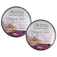 Avena Instituto Español Radiant Skin Cream with Vitamin E and B3, Soft and Even Tone, 2-pack Of 6.8 Fl. Oz. each, 2 Jars