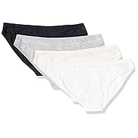 Amazon Essentials Women's Cotton and Lace Bikini Underwear, Pack of 4