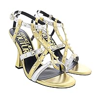 VERSACE JEANS COUTURE Gold High Heel Gold Spike Sandals-6 for womens